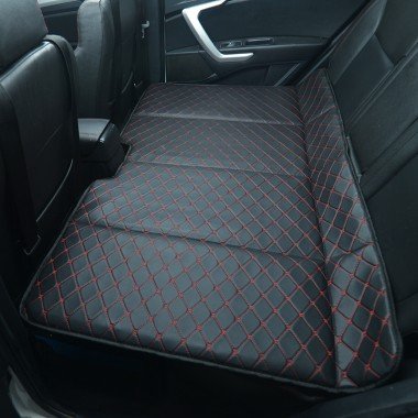 Buy Universal Diamond Car Bed - Non-Inflatable Black and Red Stitching Luxury Leather Diamond Car Bed Mattress UK