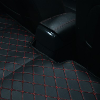 Buy Universal Diamond Car Bed - Non-Inflatable Black and Red Stitching Luxury Leather Diamond Car Bed Mattress UK