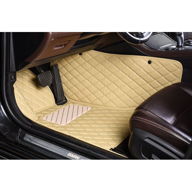 Buy Beige Luxury Leather Diamond Car Floor Mats UK Buy Beige Luxury Leather Diamond Car Floor Mats UK