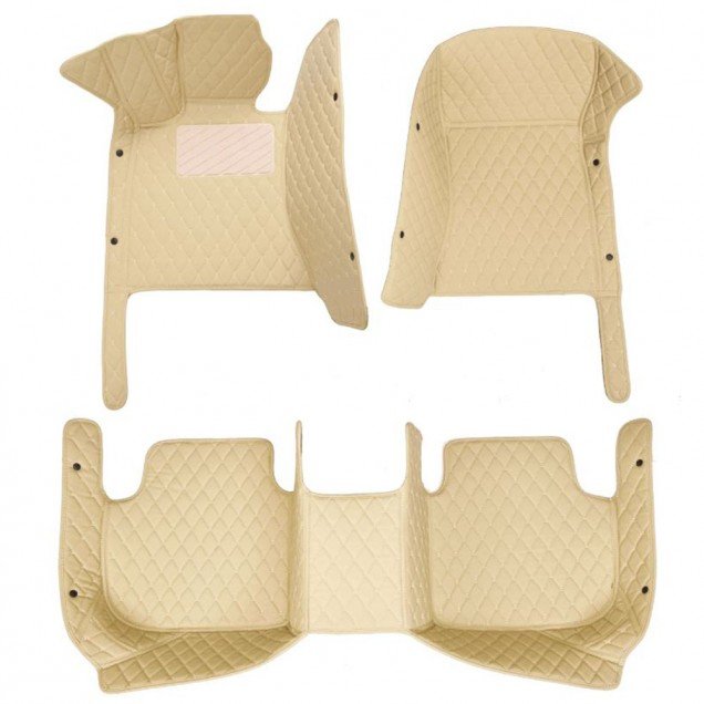 Buy Beige Luxury Leather Diamond Car Floor Mats UK Buy Beige Luxury Leather Diamond Car Floor Mats UK