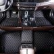 Buy Black and Black Stitching Luxury Leather Diamond Car Floor Mats UK Buy Black and Black Stitching Luxury Leather Diamond Car Floor Mats UK