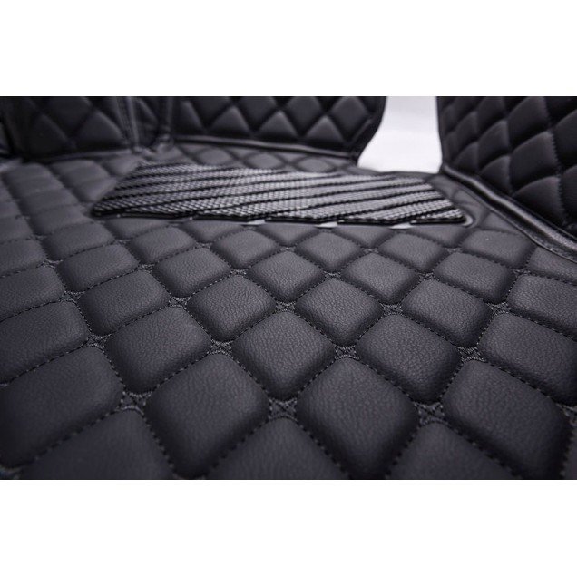 Buy Black and Black Stitching Luxury Leather Diamond Car Floor Mats UK Buy Black and Black Stitching Luxury Leather Diamond Car Floor Mats UK