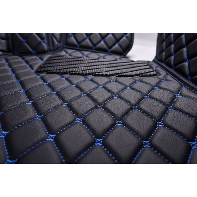 Buy Black and Blue Stitching Luxury Leather Diamond Car Floor Mats UK Buy Black and Blue Stitching Luxury Leather Diamond Car Floor Mats UK