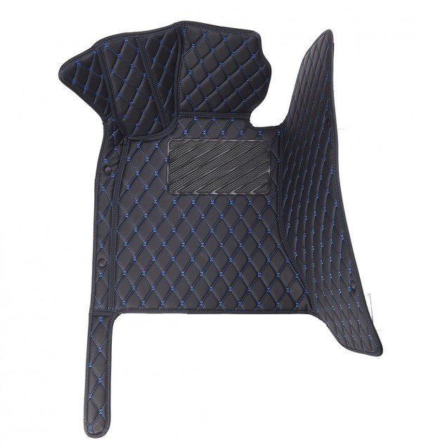 Buy Black and Blue Stitching Luxury Leather Diamond Car Floor Mats UK Buy Black and Blue Stitching Luxury Leather Diamond Car Floor Mats UK