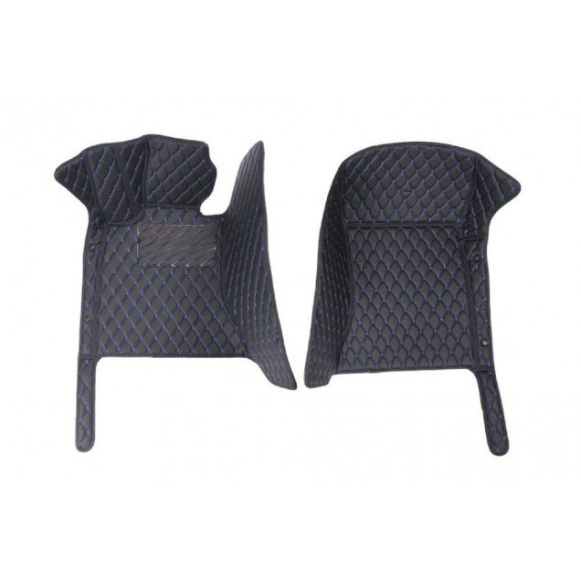 Buy Black and Blue Stitching Luxury Leather Diamond Car Floor Mats UK Buy Black and Blue Stitching Luxury Leather Diamond Car Floor Mats UK