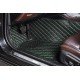 Buy Black and Green Stitching Luxury Leather Diamond Car Floor Mats UK Buy Black and Green Stitching Luxury Leather Diamond Car Floor Mats UK