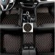 Buy Black and Orange Stitching Luxury Leather Diamond Car Floor Mats UK Buy Black and Orange Stitching Luxury Leather Diamond Car Floor Mats UK
