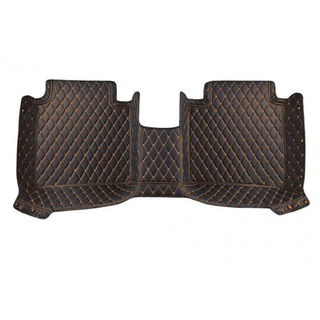 Buy Black and Orange Stitching Luxury Leather Diamond Car Floor Mats UK Buy Black and Orange Stitching Luxury Leather Diamond Car Floor Mats UK