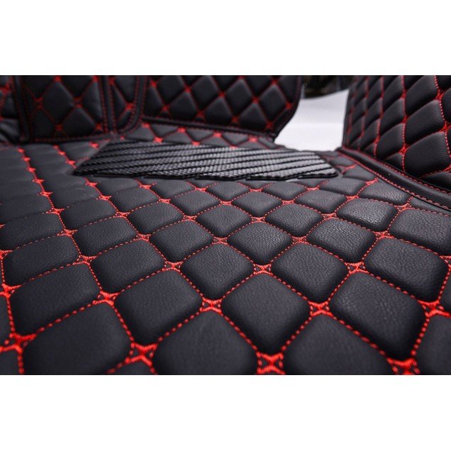 Buy Black and Red Stitching Luxury Leather Diamond Car Floor Mats UK Buy Black and Red Stitching Luxury Leather Diamond Car Floor Mats UK
