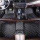 Buy Black and White Stitching Luxury Leather Diamond Car Floor Mats UK Buy Black and White Stitching Luxury Leather Diamond Car Floor Mats UK