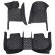 Buy Black and White Stitching Luxury Leather Diamond Car Floor Mats UK Buy Black and White Stitching Luxury Leather Diamond Car Floor Mats UK