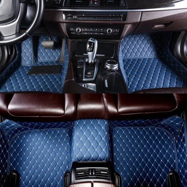 Buy Blue Luxury Leather Diamond Car Floor Mats UK