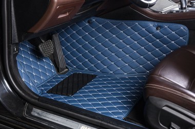 Buy Blue Luxury Leather Diamond Car Floor Mats UK