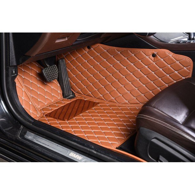 Buy Brown Luxury Leather Diamond Car Floor Mats UK Buy Brown Luxury Leather Diamond Car Floor Mats UK