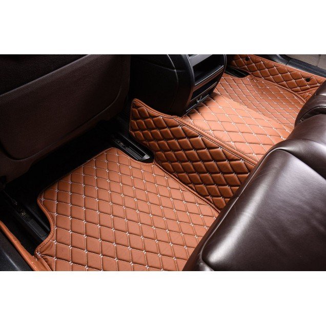 Buy Brown Luxury Leather Diamond Car Floor Mats UK Buy Brown Luxury Leather Diamond Car Floor Mats UK