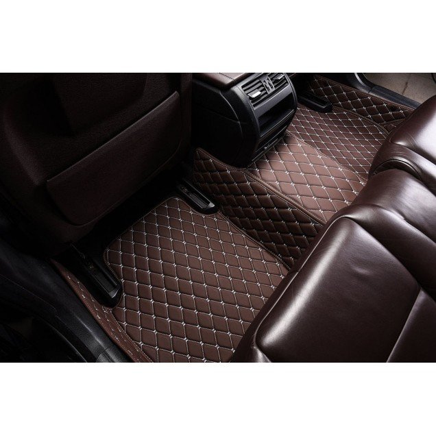 Buy Dark Brown Luxury Leather Diamond Car Floor Mats UK Buy Dark Brown Luxury Leather Diamond Car Floor Mats UK