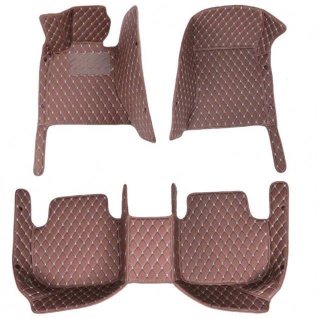 Buy Dark Brown Luxury Leather Diamond Car Floor Mats UK Buy Dark Brown Luxury Leather Diamond Car Floor Mats UK