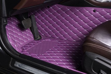 Buy Purple Luxury Leather Diamond Car Floor Mats UK