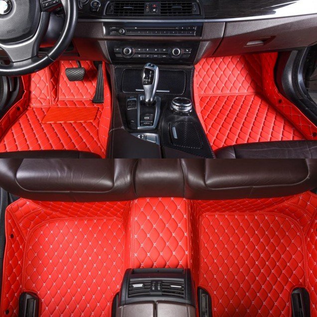 Buy Red Luxury Leather Diamond Car Floor Mats UK Buy Red Luxury Leather Diamond Car Floor Mats UK