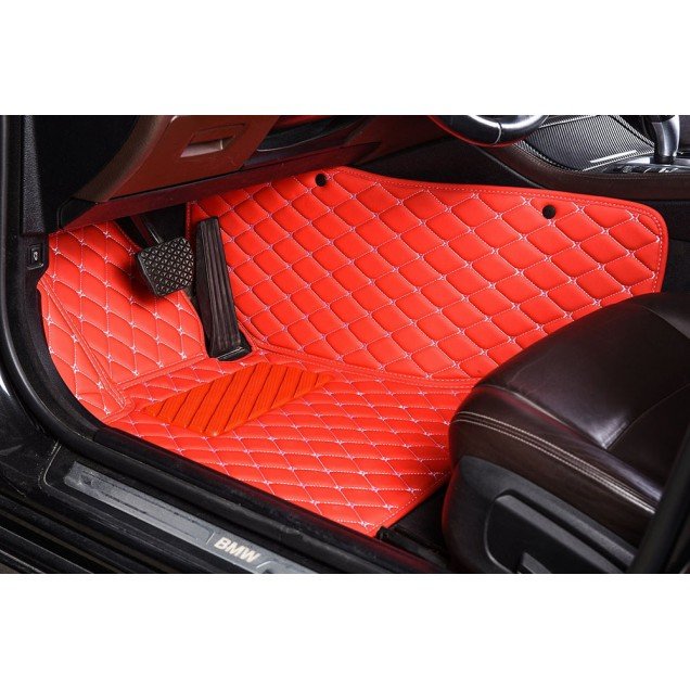Buy Red Luxury Leather Diamond Car Floor Mats UK Buy Red Luxury Leather Diamond Car Floor Mats UK