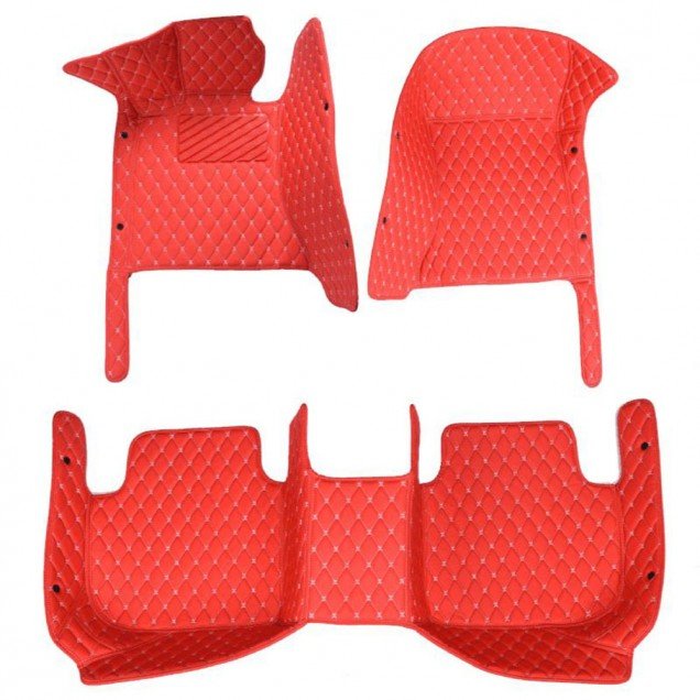 Buy Red Luxury Leather Diamond Car Floor Mats UK Buy Red Luxury Leather Diamond Car Floor Mats UK