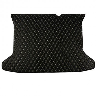 Buy Black and Beige Stitching Luxury Leather Diamond Trunk Base Mats UK