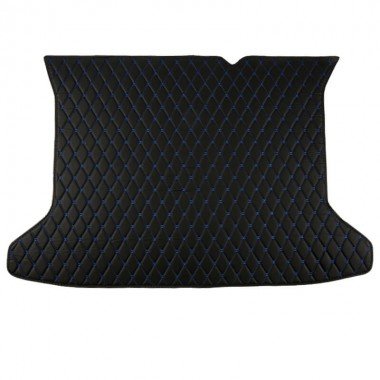 Buy Black and Blue Stitching Luxury Leather Diamond Trunk Base Mats UK