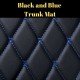 Buy Black and Blue Stitching Luxury Leather Diamond Trunk Base Mats UK Buy Black and Blue Stitching Luxury Leather Diamond Trunk Base Mats UK