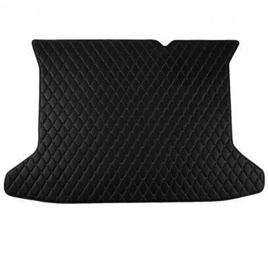 Buy Black and Black Stitching Luxury Leather Diamond Trunk Base Mats UK
