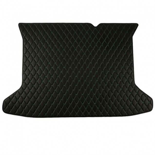 Buy Black and Green Stitching Luxury Leather Diamond Trunk Base Mats UK Buy Black and Green Stitching Luxury Leather Diamond Trunk Base Mats UK