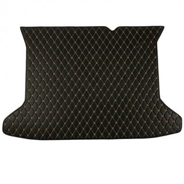 Buy Black and Yellow Stitching Luxury Leather Diamond Trunk Base Mats UK