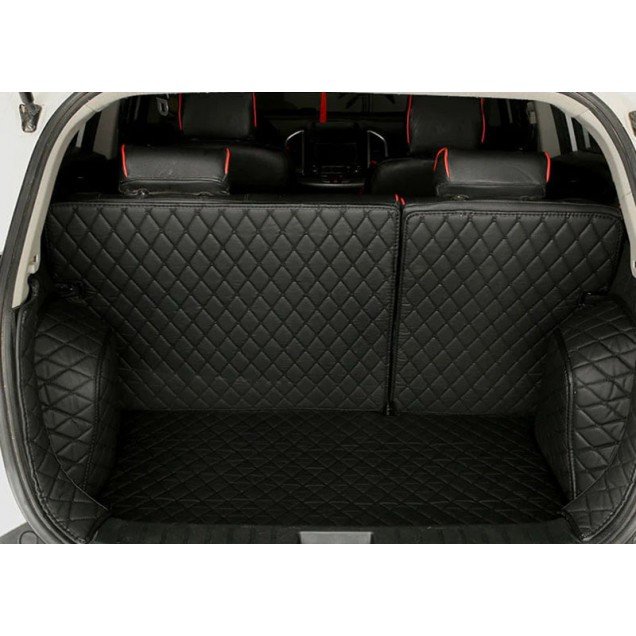 Buy Black and Black Stitching Full Cover Luxury Leather Diamond Trunk Car Floor Mats UK Buy Black and Black Stitching Full Cover Luxury Leather Diamond Trunk Car Floor Mats UK