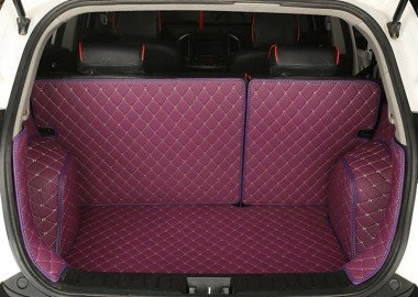 Buy Purple Full Cover Luxury Leather Diamond Trunk Car Floor Mats UK