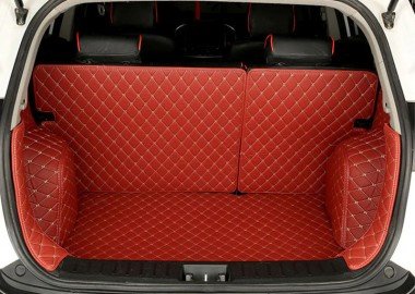 Buy Wine Red Full Cover Luxury Leather Diamond Trunk Car Floor Mats UK