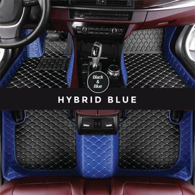 Buy Black and Blue Hybrid Mode Premium Diamond Car Floor Mats UK