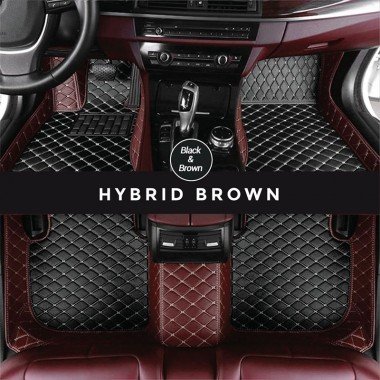 Buy Black and Brown Hybrid Mode Premium Diamond Car Floor Mats UK