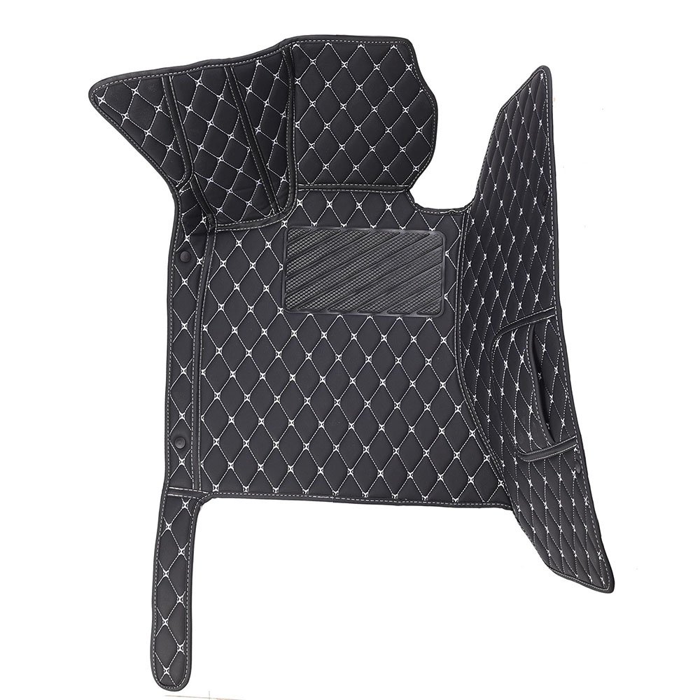 Buy Black and White Stitching Diamond Car Mats UK Set