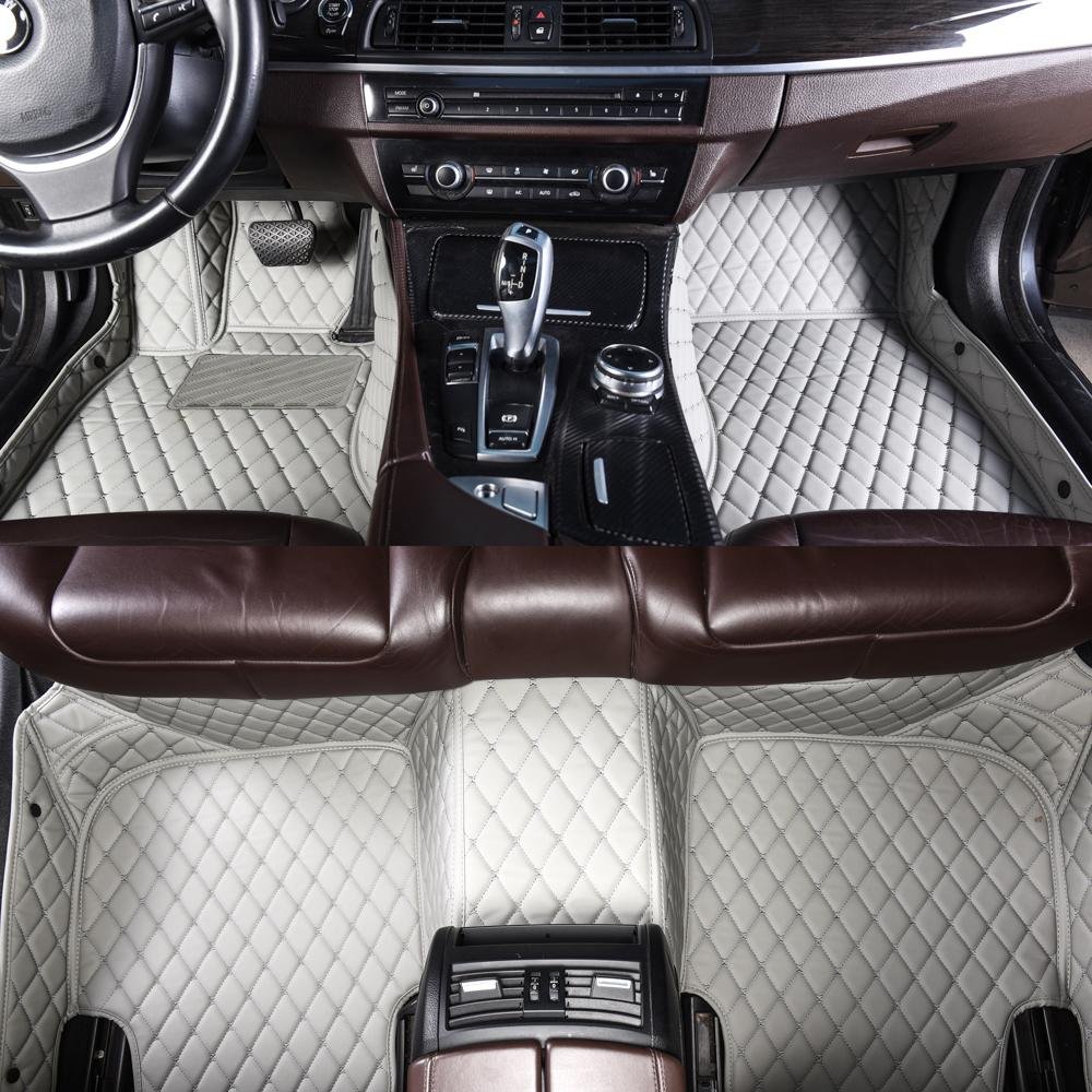 Buy Grey Luxury Leather Diamond Car Mats UK