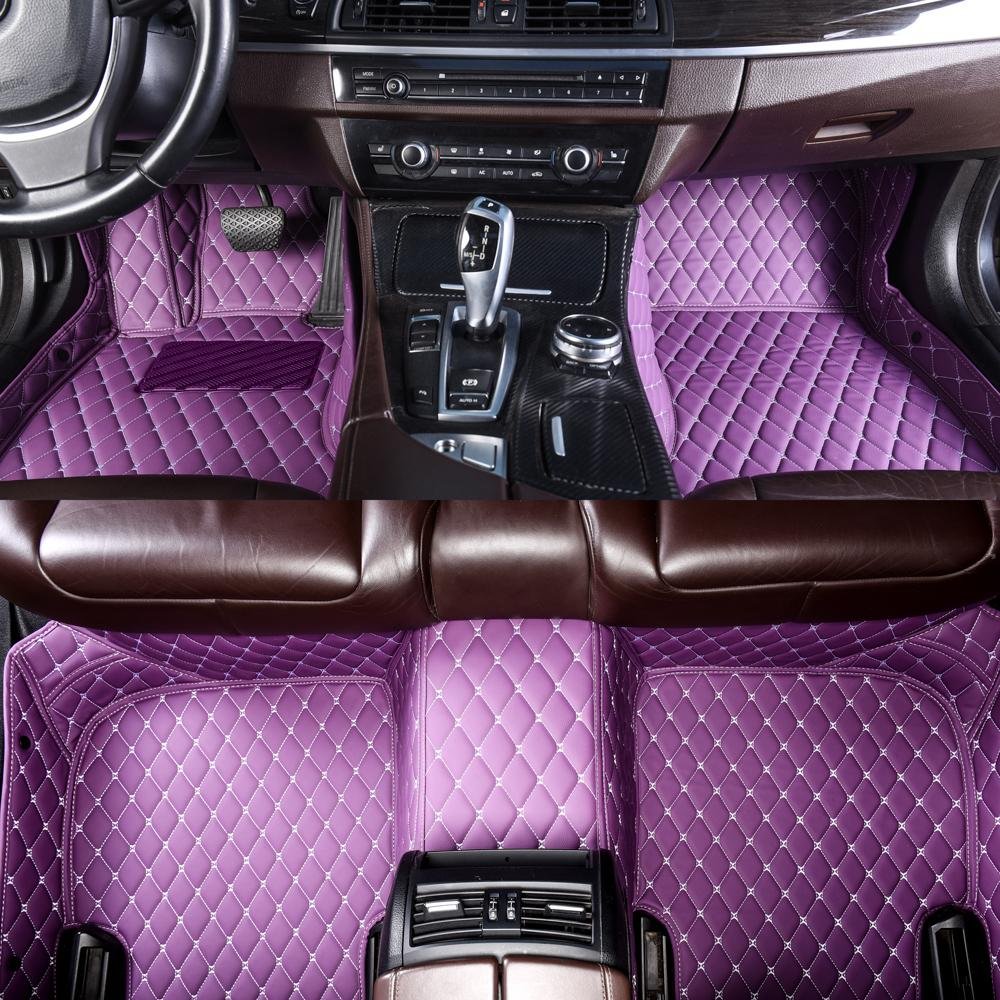 Buy Purple Luxury Leather Diamond Car Mats UK
