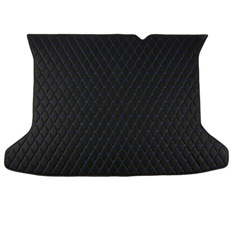 Buy Black and Blue Stitching Luxury Leather Diamond Trunk Base Mats UK