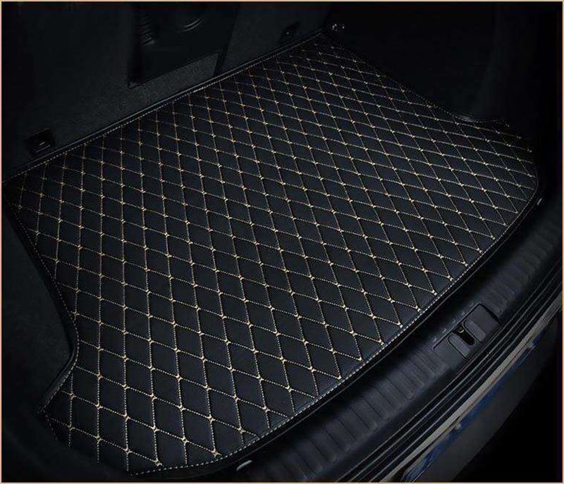 Buy Black and White Stitching Luxury Leather Diamond Trunk Base Mats UK